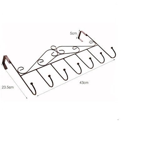 Móc Treo Đồ Gắn Sau Cửa 7 Móc Hoa Văn
