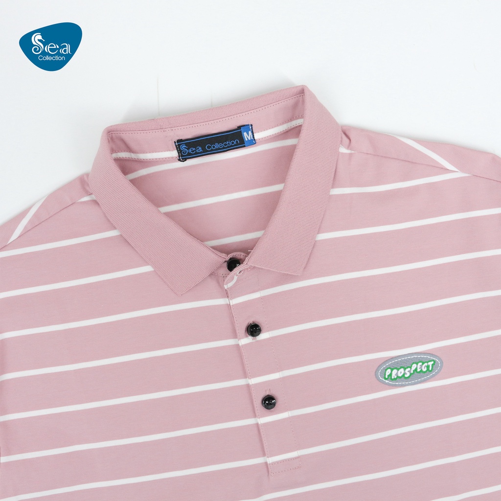 Áo thun polo nam Sea Collection sọc thêu Pros 9025