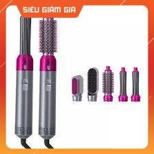 Máy tạo kiểu tóc, lược điện làm tóc đa năng 5in1 kiêm máy sấy tóc tự động, uốn xoăn, làm