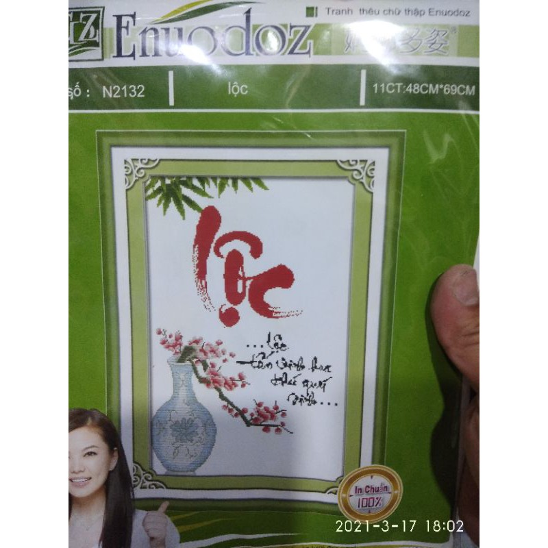 Tranh thêu chữ thập 20k/1kít