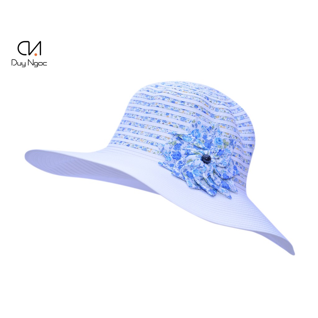 Nón Vành Rộng Nữ Đầu Hoa Vành Màu Duy Ngọc Cao Cấp, nón chuẩn form cho người đội, thiết kế thời trang, sành điệu (0866)