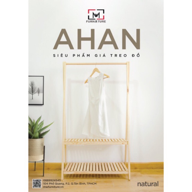 GIÁ TREO QUẦN ÁO CHỮ A HÀN QUỐC 2 TẦNG MÀU GỖ (SIZE M) - A HANGER 2F (SIZE M) NATURAL