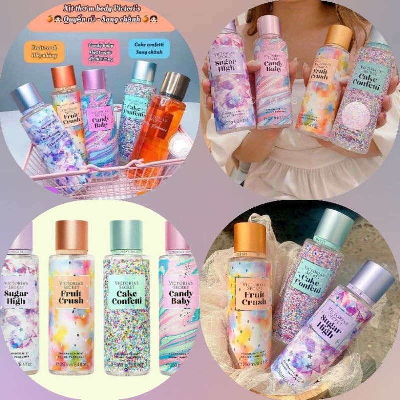 Xịt thơm Victoria's Secret 250ml - Mẫu Mới Chính Hãng ( Vỏ Nhũ)