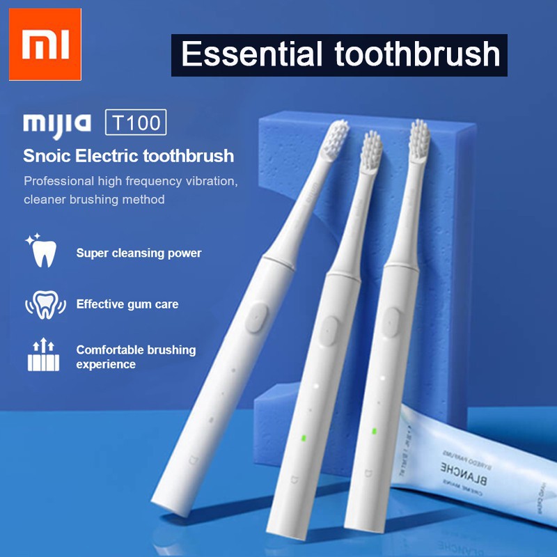 Bàn chải đánh răng có sóng âm Xiaomi Mijia T100 sạc cổng USB tiện lợi | BigBuy360 - bigbuy360.vn