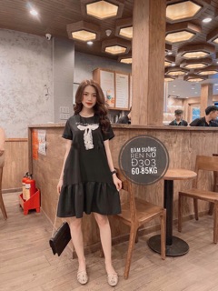 Đầm Đuôi Cá In Ngực Nơ Ren Bigsize (Có Ảnh Thật)