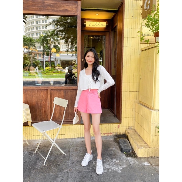 Áo cardigan dáng suông tay dài cột nơ xinh xắn MIEU - JM10