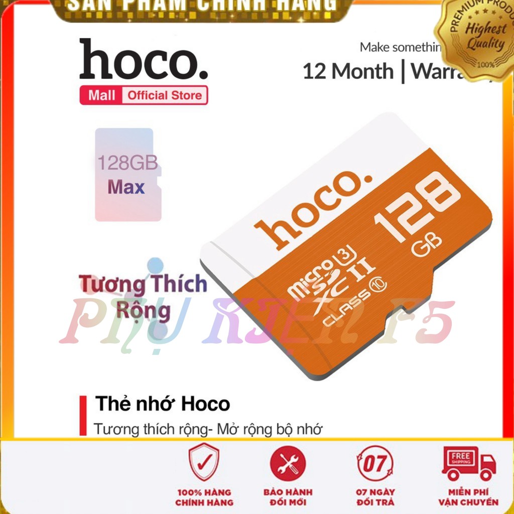 Thẻ Nhớ Bảo Hành 5 Năm, Hoco 128GB, Class 10 Tốc Độ Cao, Nhỏ Gọn ✡️ Bảo hành chính hãng. ✅