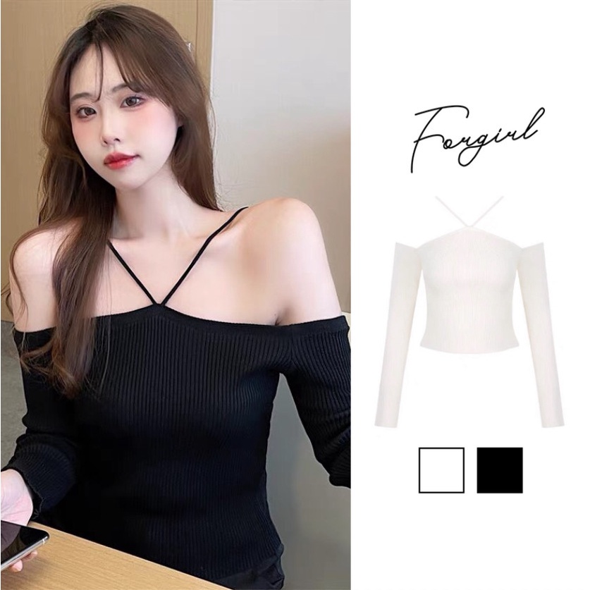 Áo dài tay buộc cổ trễ vai Forgirl siêu hot 2021