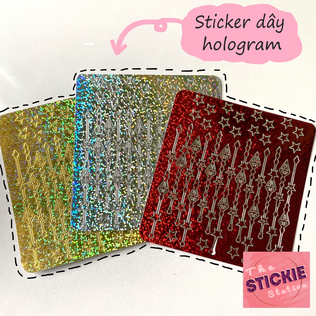 Sticker Dây Hologram Lấp Lánh Trang Trí Toploader - Hình Dán Trang Trí Toploader