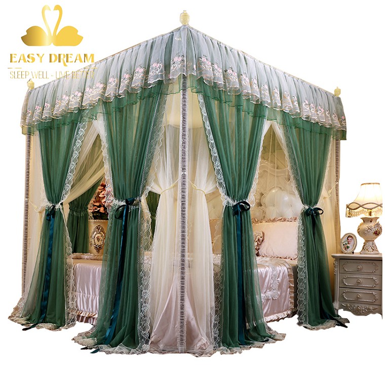 Màn mùng khung không khoan tường mùng ngủ công chúa EASY DREAM khung inox cao cấp không gỉ - chống muỗi côn trùng
