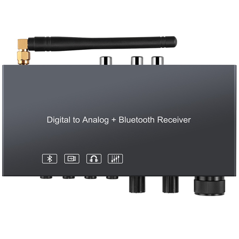 192KHz Bluetooth Digital to Analog Converter Headphone Amplifier DAC Digital Toslink USB AUX to RCA 3.5mm Jack