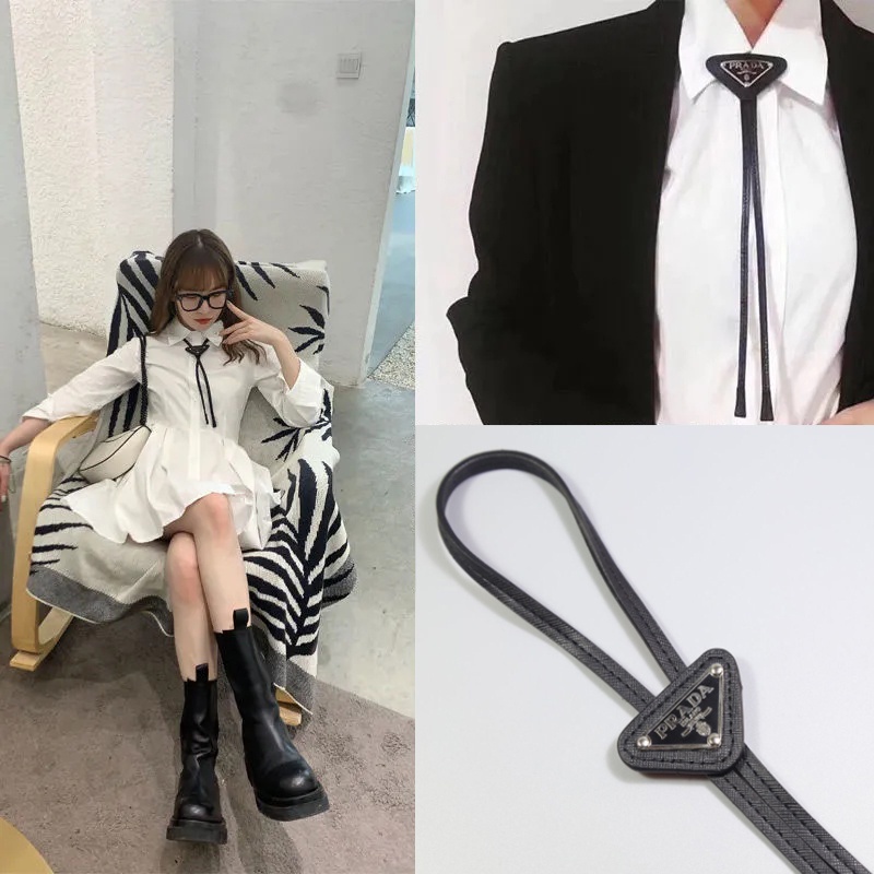Mô Hình Mới ☀Cà Vạt Nơ Da Prada Thời Trang☂