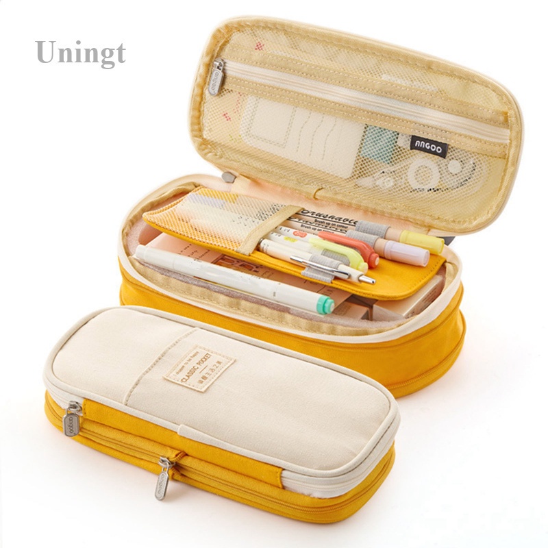 Túi đựng bút vải canvas gấp gọn cỡ lớn 22x11x6.5cm