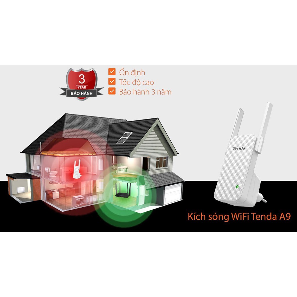 Bộ kích sóng wifi Tenda A9 kích sóng cực khỏe - Hàng Chính hãng | BigBuy360 - bigbuy360.vn