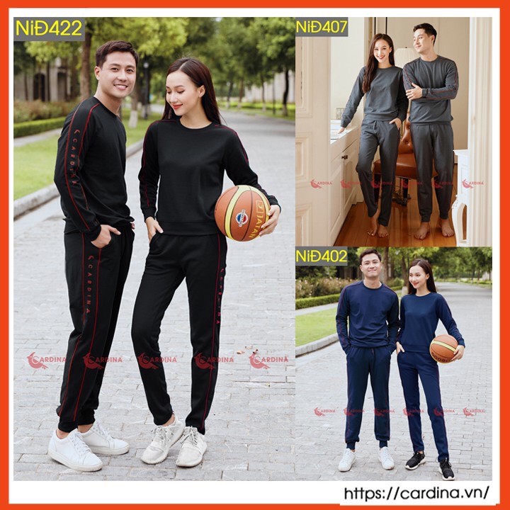 Bộ Nỉ Giữ Nhiệt Nam Cao Cấp CARDINA Chất Cotton Dày Dặn Mềm Mại, Phong cách thể thao, mặc không bai gião, không xù xổ