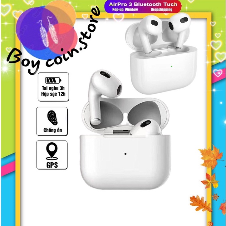 Tai nghe bluetooth không dây Inpods pro 3 nút cảm ứng âm thanh đầy đủ chức năng cảm biến định vị