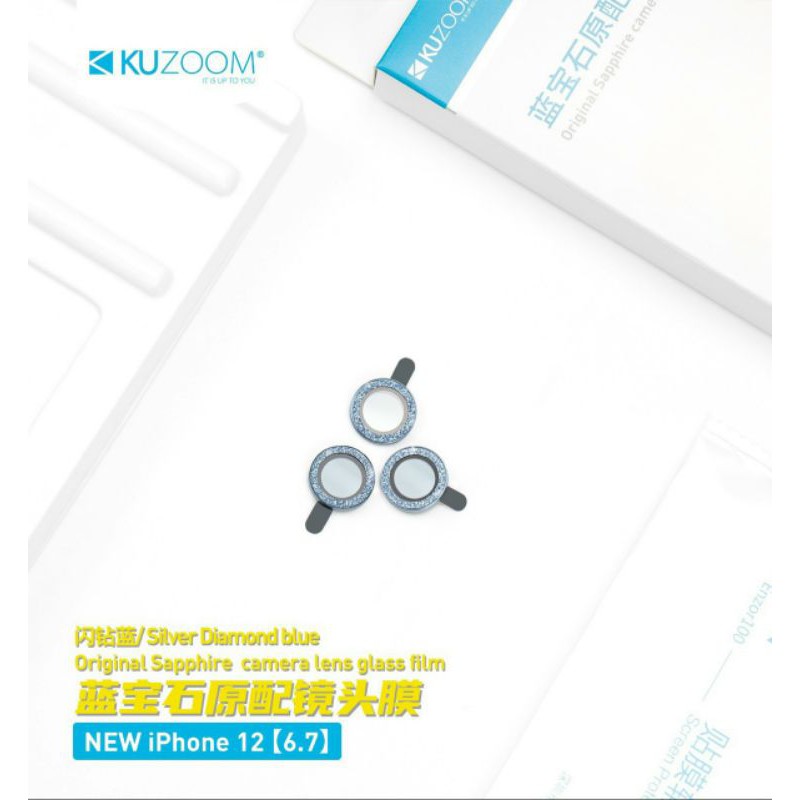 Bộ dán kim Cương mắt camera kuzoom iPhone 11 / 12 13 / MINI / PRO / MAX  Siliver Diamond nổi bật - NHŨ VÀNG , BẠC , XANH