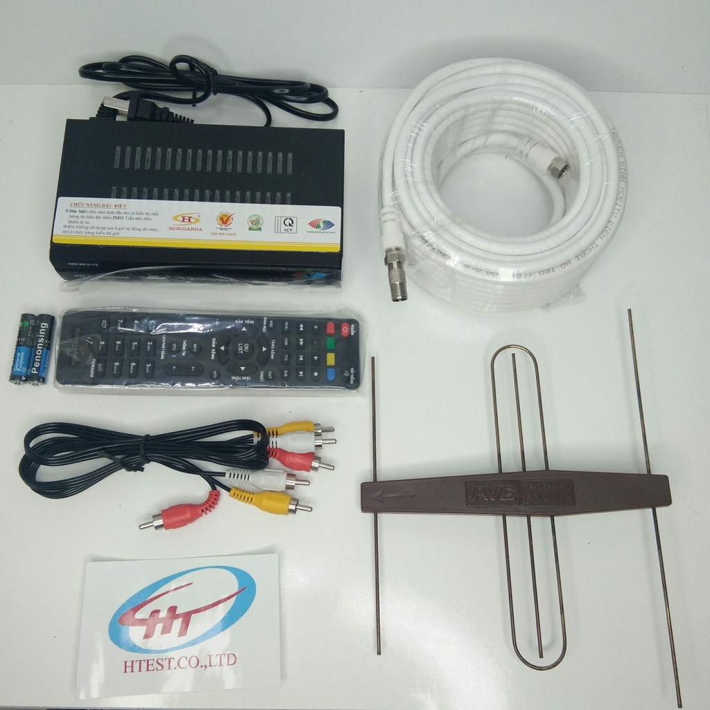Combo tron bộ đầu thu DVB-T2 HKD MS01 + anten khuếch đại AVG + dây 15 mét - Hàng Chính Hãng.