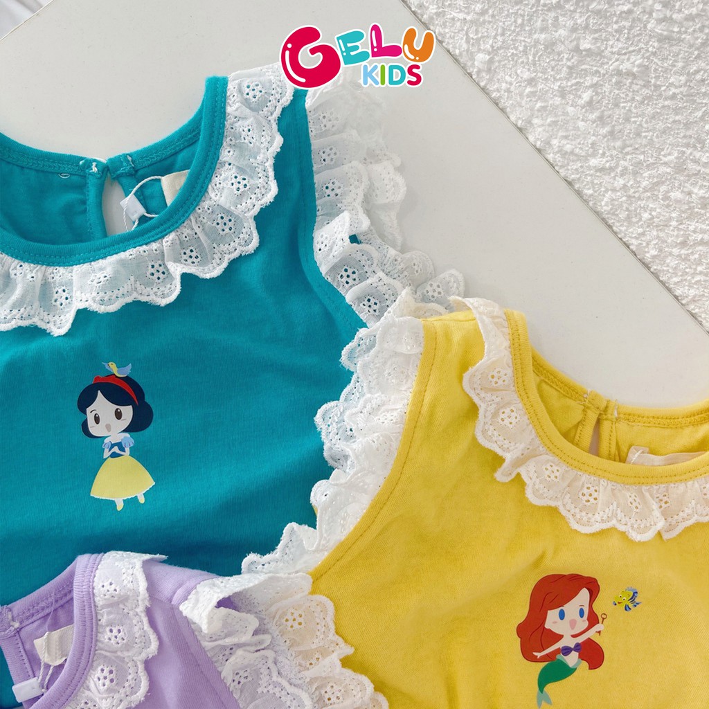 Áo ba lỗ bé gái cotton mềm mịn viền bèo xinh xắn Hàn Quốc - GELU KIDS GLQA17