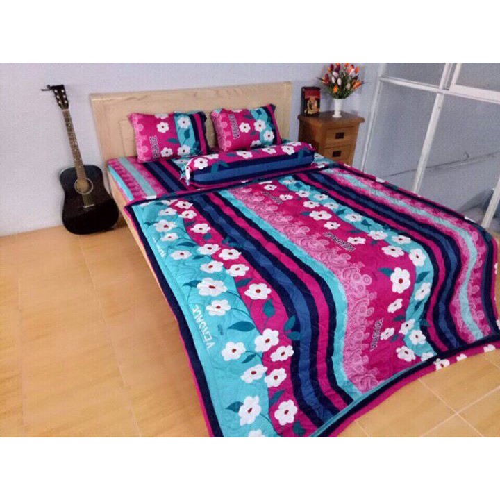 Bộ Drap gối, mền thun 3D Hàn Quốc