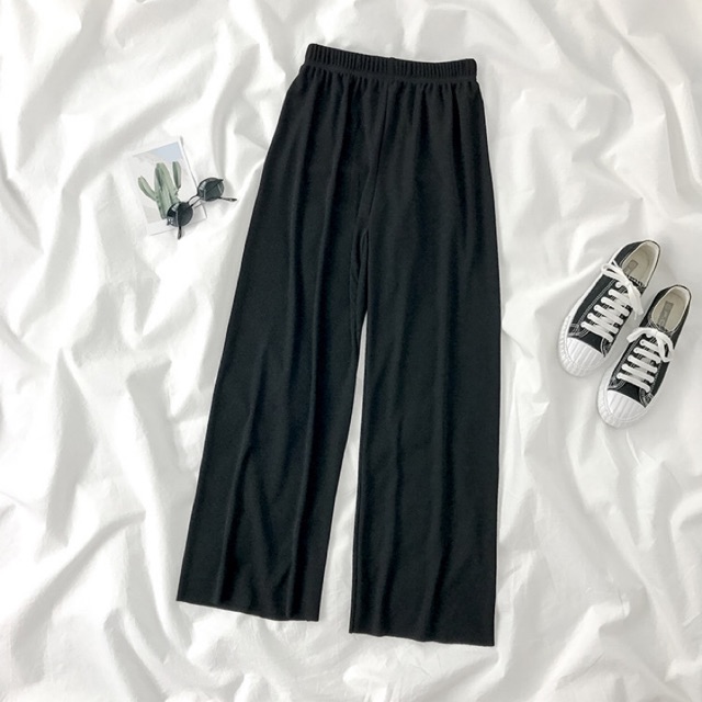 CÓ SẴN | QUẦN THUN ỐNG SUÔNG ULZZANG ĐEN