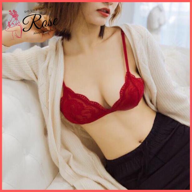 Áo Lót Nữ Áo Bra Ren Mềm Mút Mỏng KHÔNG GỌNG - Rose 7311