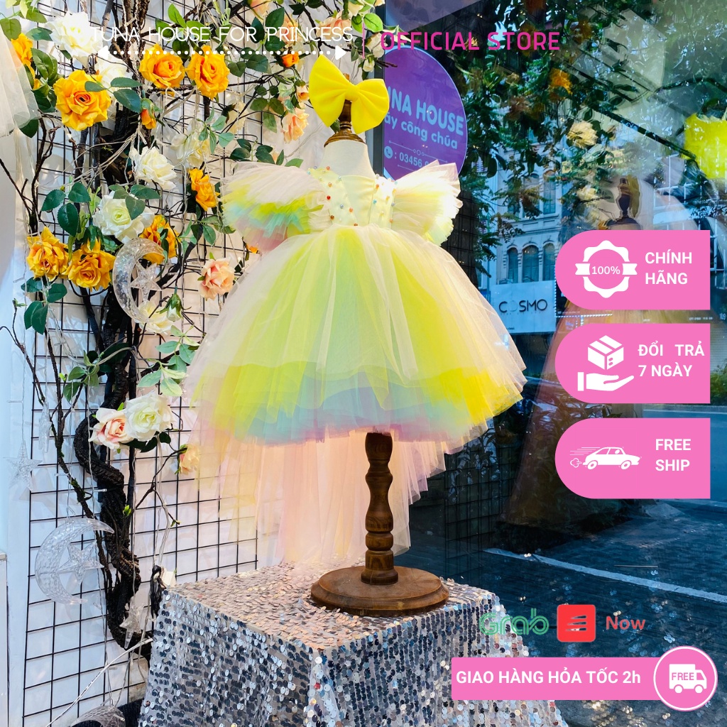 Váy đầm xoè công chúa thiết kế cho bé gái Five đuôi cá vàng cánh tiên - Tuna House For Princess