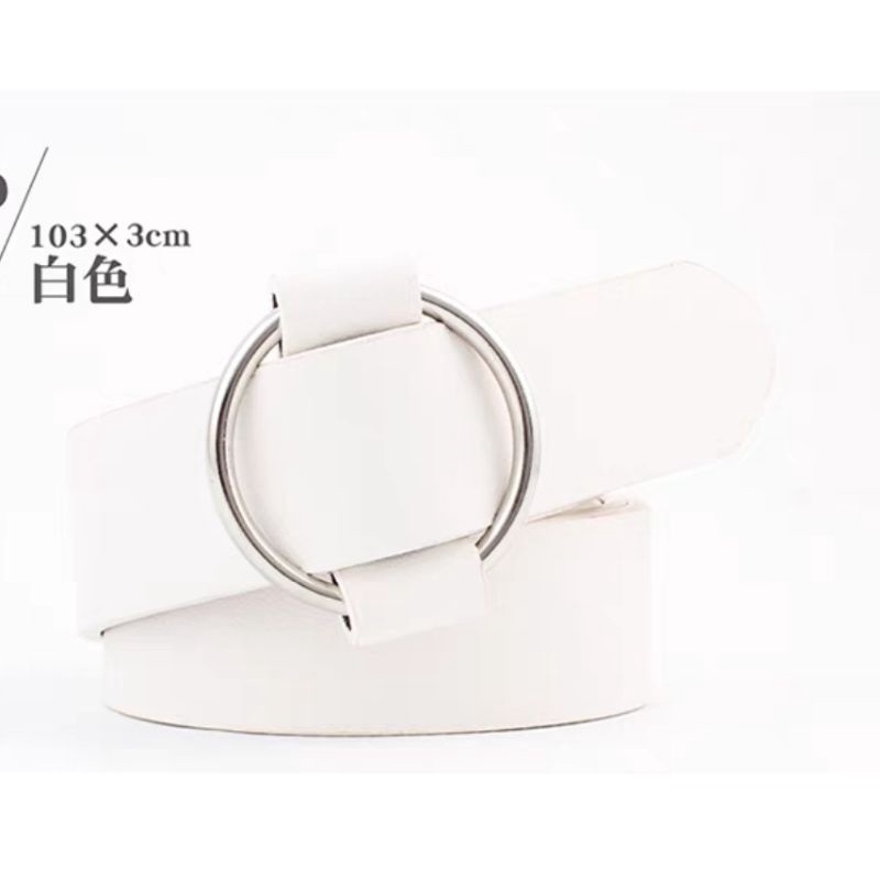 Thắt lưng nữ dây nịt nữ đai váy bằng da khóa tròn kim loại phong cách Boho cổ điển