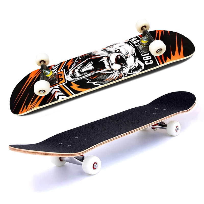 Ván trượt Skateboard, Ván Trượt 80cm THAMES, ván trượt thể thao mặt nhám gỗ ép 8 lớp