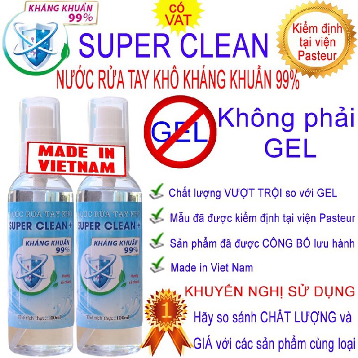 Nước rửa tay khô super clean kháng khuẩn 100ml - ảnh sản phẩm 4