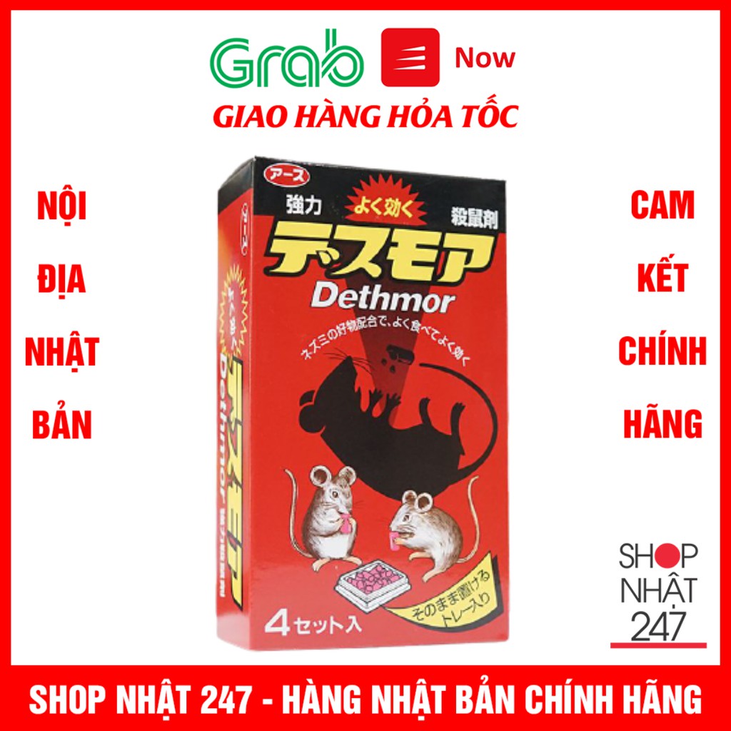 Thuốc diệt chuột hồng Dethmor 4 vỉ dạng viên - Nội địa Nhật Bản