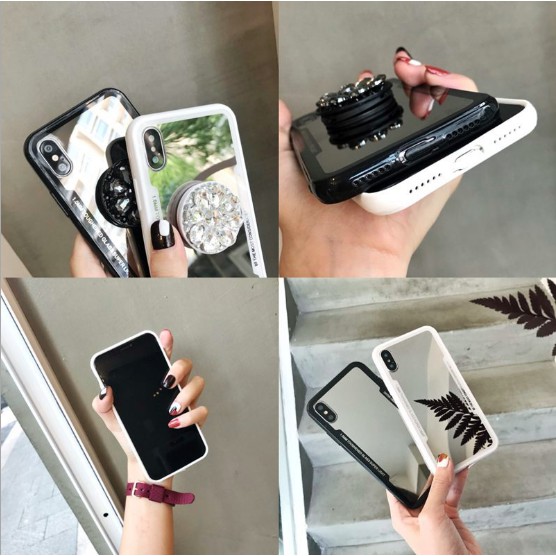 (Hàng nhập) Ốp Iphone Acrylic tráng gương có kèm giá đỡ sang trọng cho IPhone 11 Pro Xs Max XR XS 6 7 8 Plus