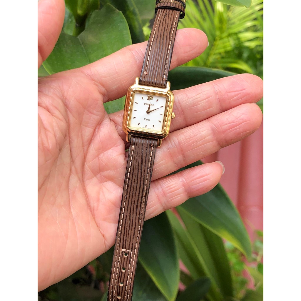Đồng hồ nữ hiệu Figaro chính hãng, dây da thật, hàng đã qua sử dụng
