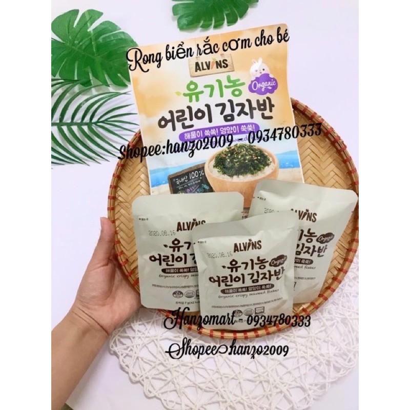 Rong biển rắc cơm cho bé hữu cơ Alvins Hàn Quốc