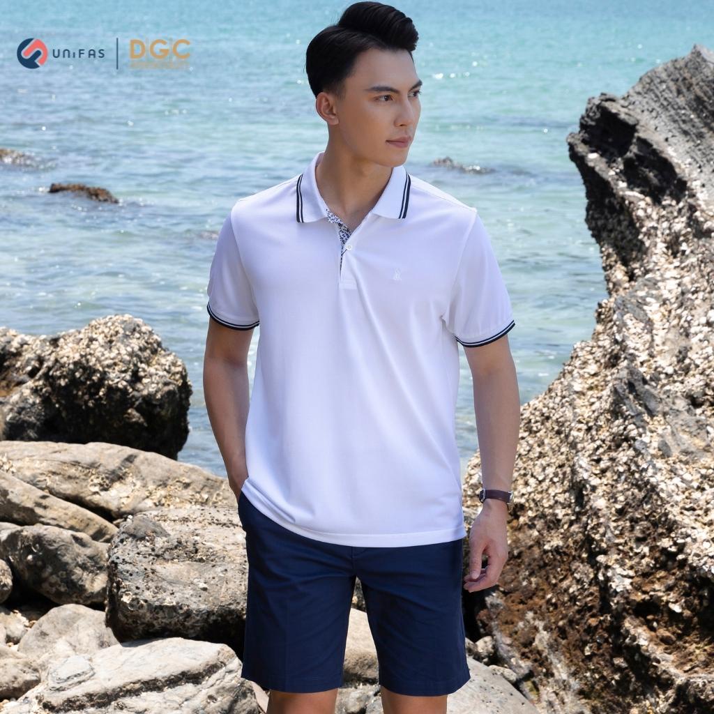 Áo polo nam DGCs ngắn tay dáng suông bo kẻ viền trẻ trung, chất vải thoáng mát chống tia UV SAPBB01M