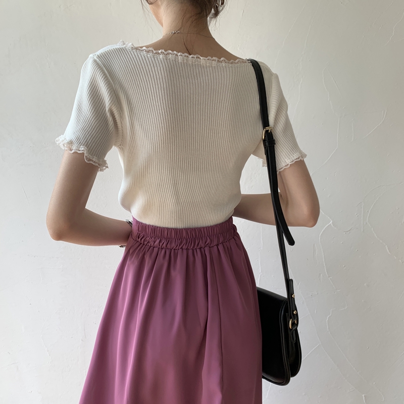 IELGY Áo Khoác Cardigan Dệt Kim Phối Ren Dáng Ngắn Thời Trang Mùa Hè Hàng Mới Dành Cho Bạn Nữ