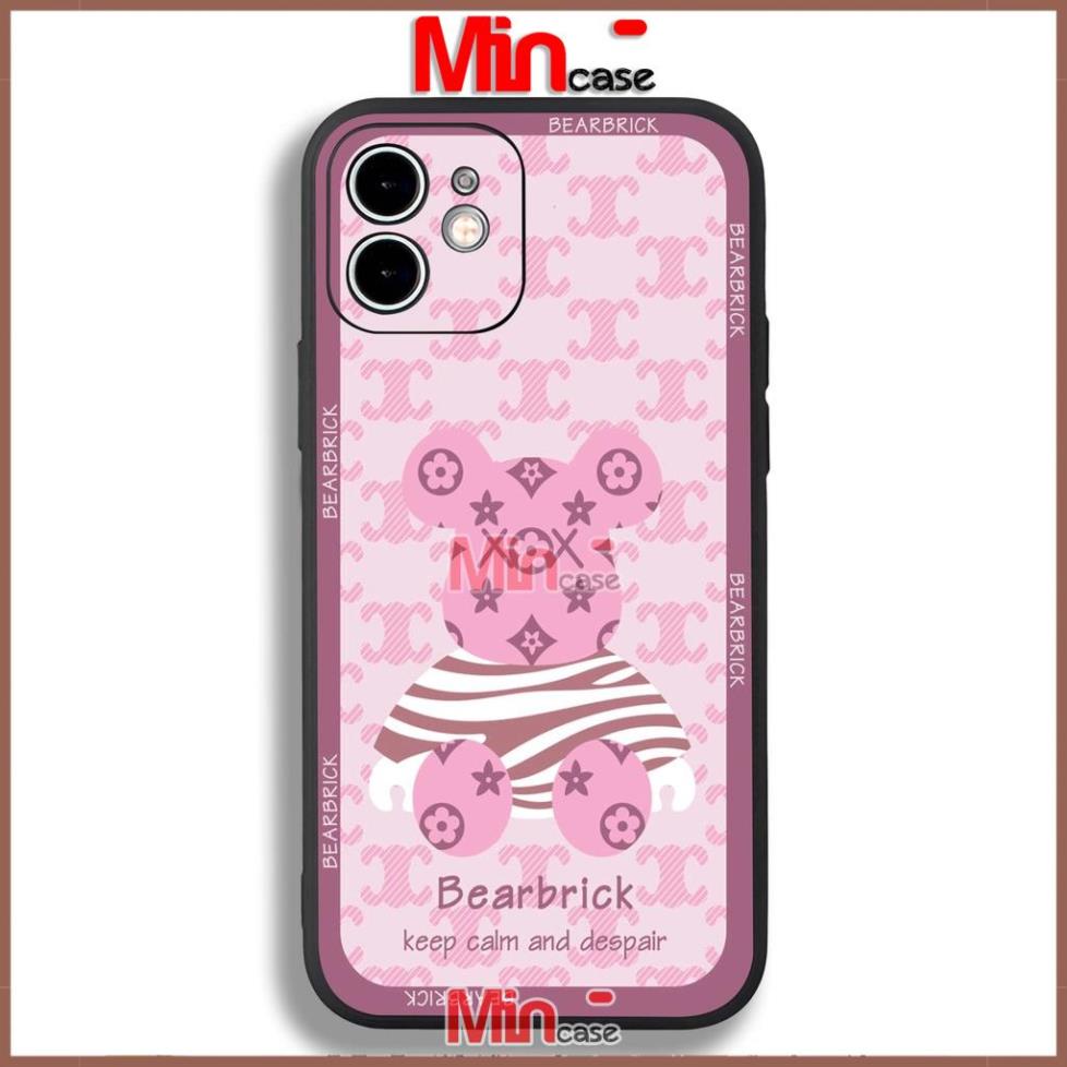 Ốp lưng iPhone Gấu Bear Cute cạnh viền vuông silicon mềm dẻo cho iphone 6/6s/7/8/X/Xr/XS/11/12/13 Pro Plus Max