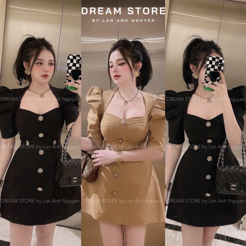 ĐẦM KAKI BIGSIZE CỔ U TAY BỒNG 55-95kg | BigBuy360 - bigbuy360.vn