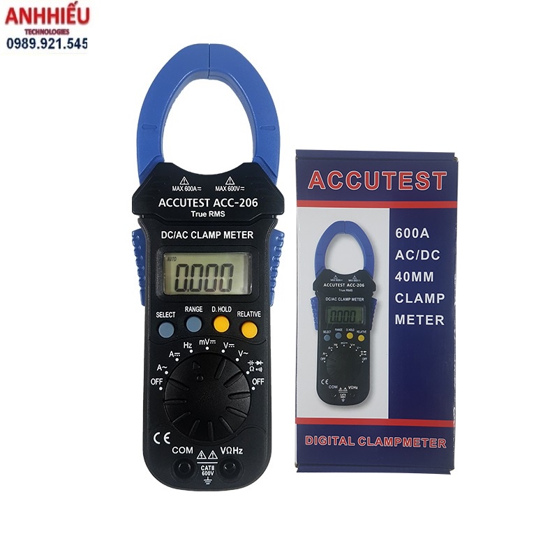ACC - 206 Ampe Kìm Đo Điện Đo Dòng AC/DC 600A Accutest ACC 206