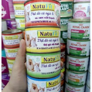 Combo 6 hộp pate thịt đỏ cá ngừ Natufit 160gr cho cún và mèo