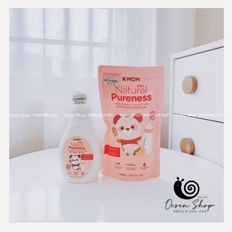 Nước Rửa Bình Và Rau Quả Hữu Cơ Kmom Hàn Quốc 500ml