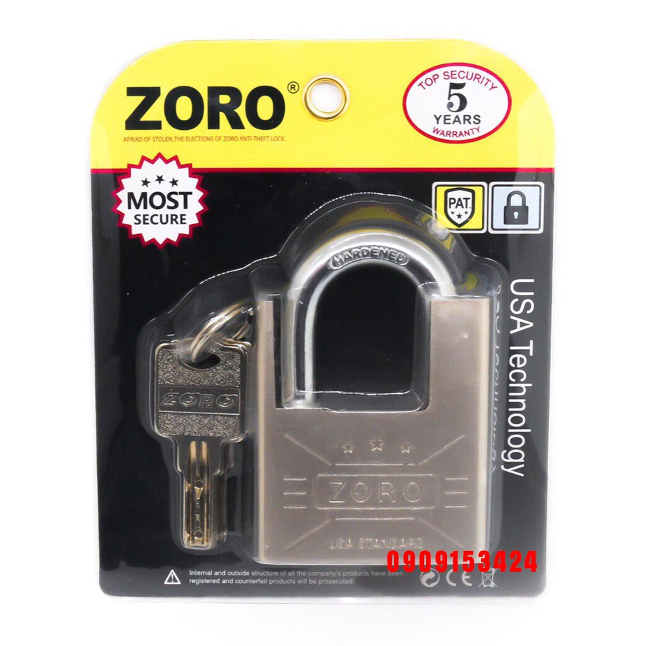 Ổ KHÓA ZORO CHỐNG CẮT 6P-CHÌA MUỖNG