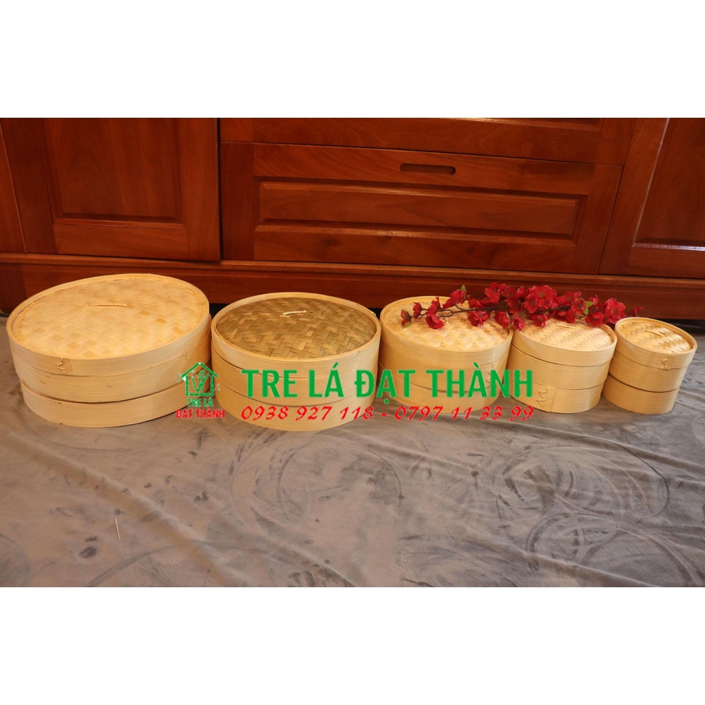 Lồng hấp, xửng hấp tre 1 tầng , 2 tầng SIZE NHỎ- Hấp bánh, thịt cá, rau củ, chất liệu tre an toàn cho sức khỏe