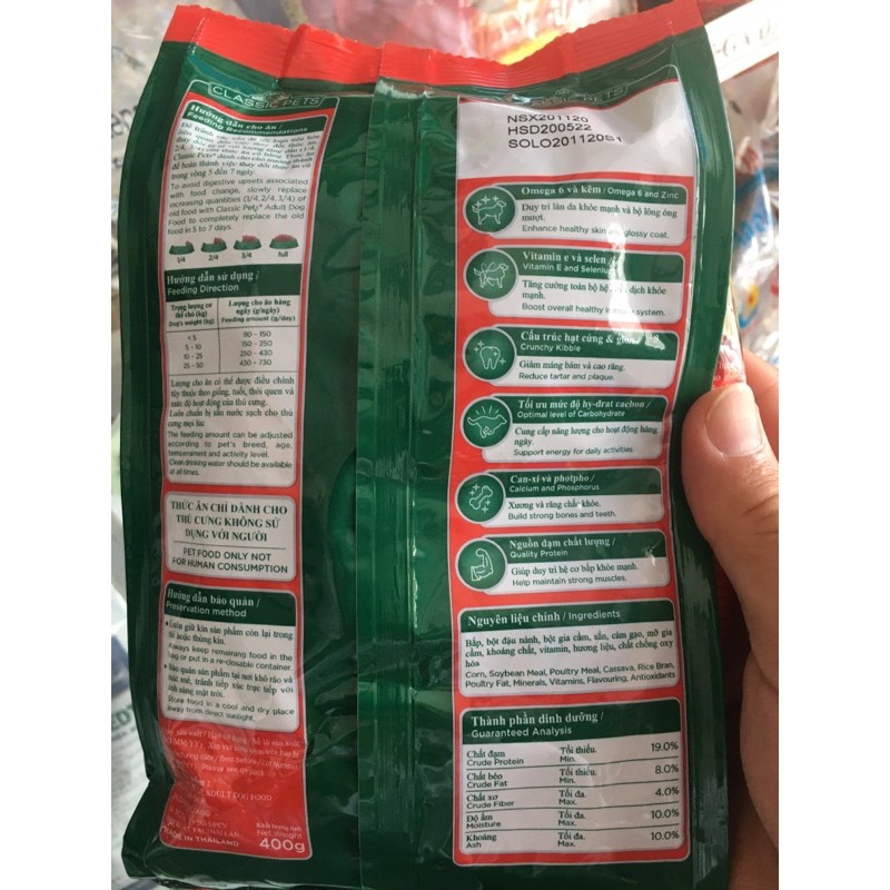 classic pet thức ăn cho chó 400g/gói