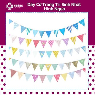 Dây cờ tam giác treo trang trí sinh nhật, sự kiến, tiệc cưới,... kích thước 5m nhiều màu sắc