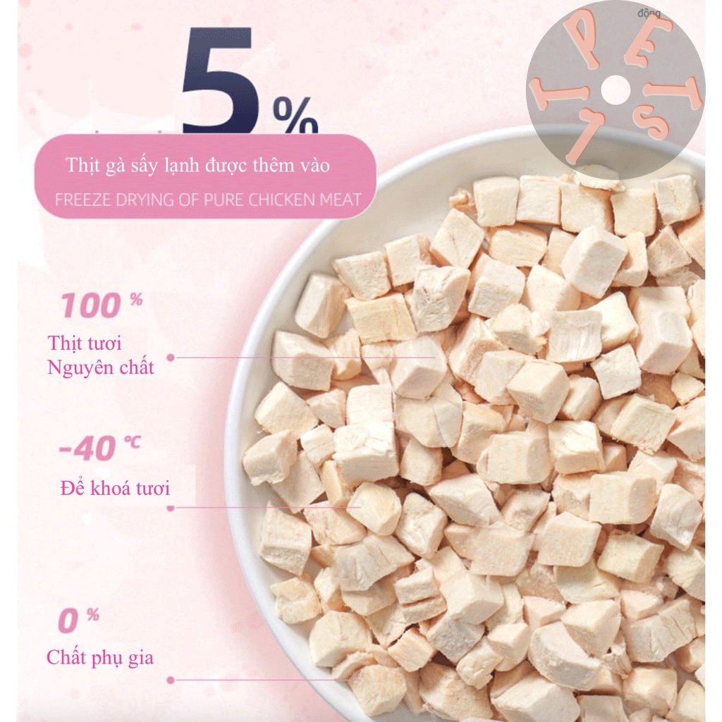 Thức ăn hạt cao cấp BABYPUSS gà tươi cá hồi kết hợp đông khô dành cho mèo cưng