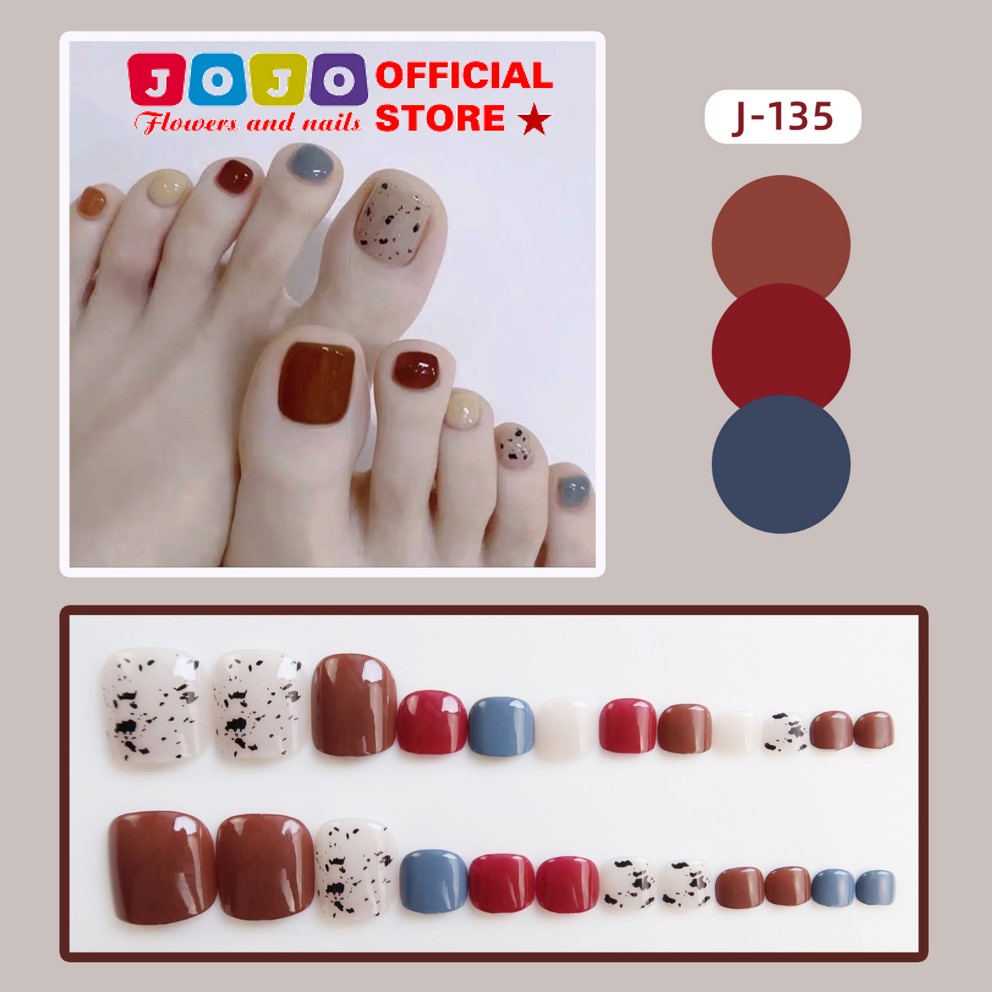 Móng chân giả nhiều màu sắc, nailbox J135 cá tính