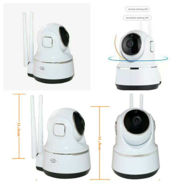 Camera Ip Wifi Không Dây Cctv P2P Full Hd / Baby Cam 2 Antenna