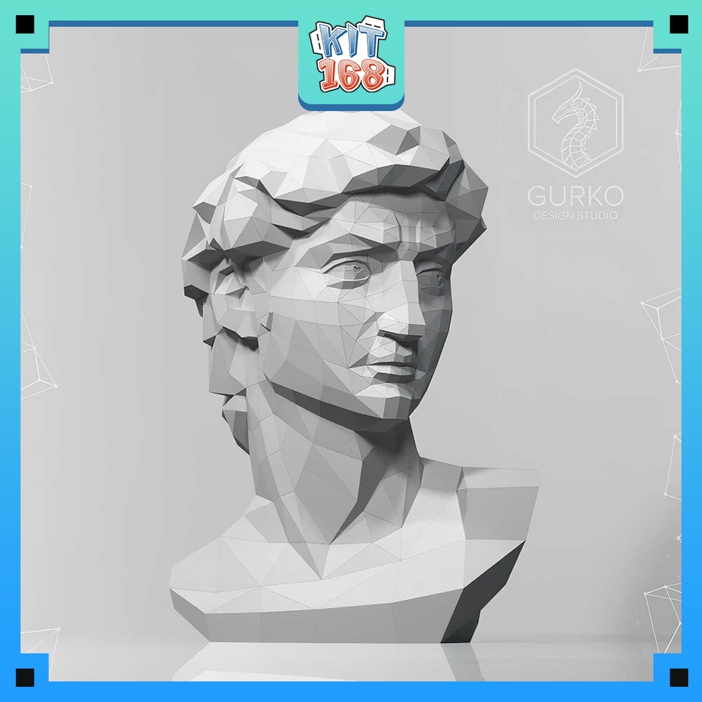 Mô hình giấy đồ vật đồ chơi Tượng Người David Bust
