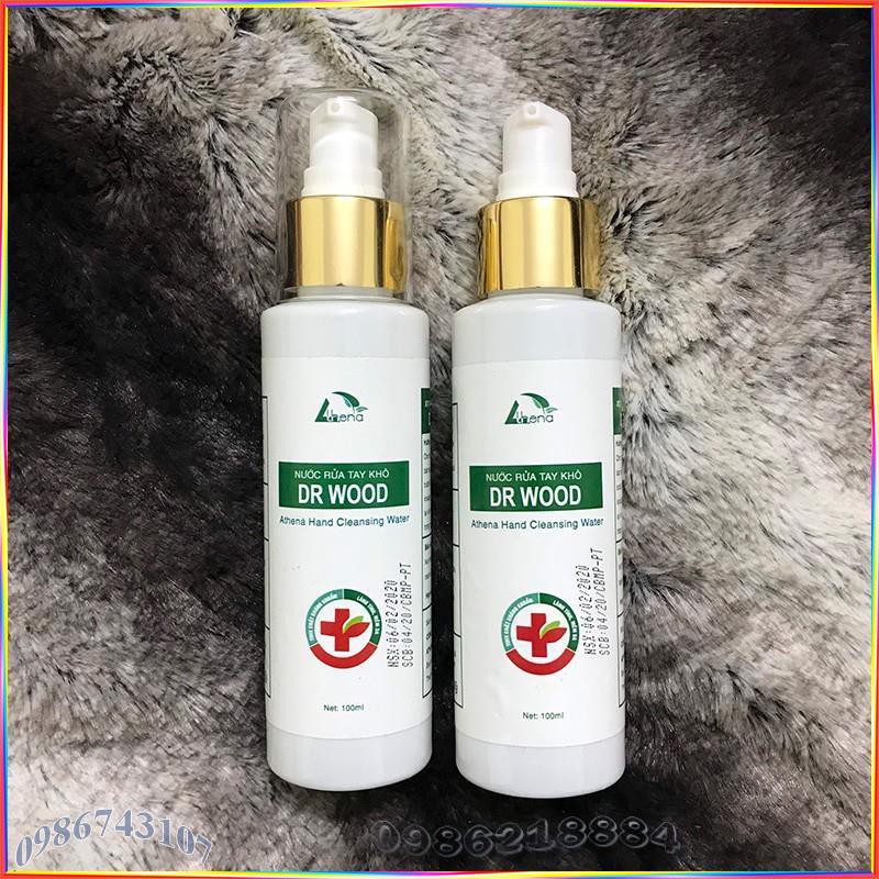 (Phiếu công bố+Bill) Nước gel rửa tay khô DR WOOD Athena diệt khuẩn 100ml SV